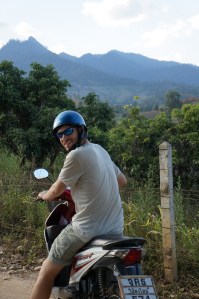 Brian showing everyone how it's done on the motorbike.