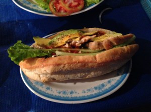 Delicious baguette sandwich. It tasted as good as it looks!