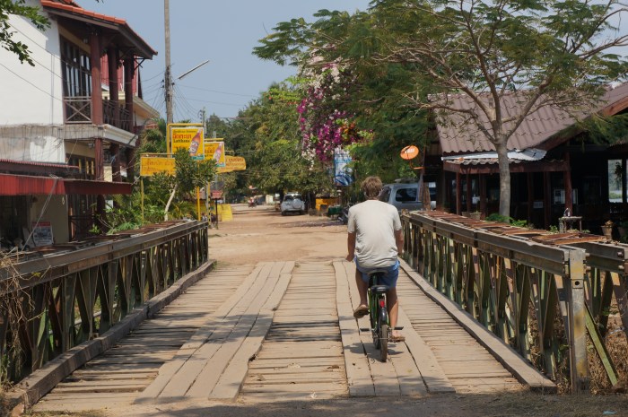 Brian biking around Don Khong island like it's the Tour de France.