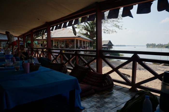 After walking a solid five miles on Don Khong to see the dolphins (if only we had thought to rent a bike), we enjoyed a late lunch on Don Det