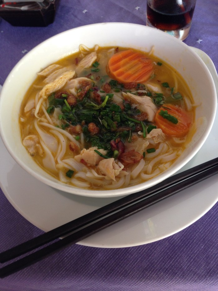 Our first pho (noodle soup) in Vietnam!