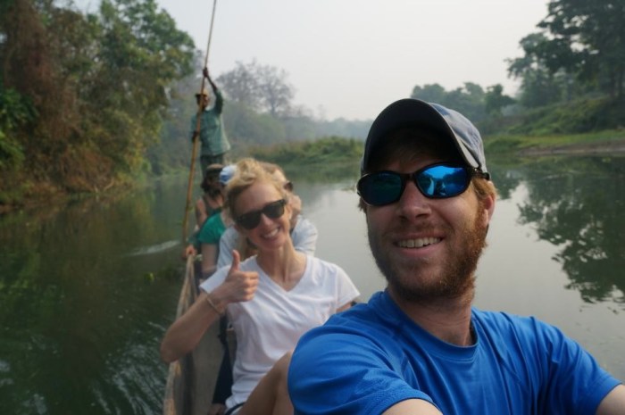 Enjoying our early morning ride down the river