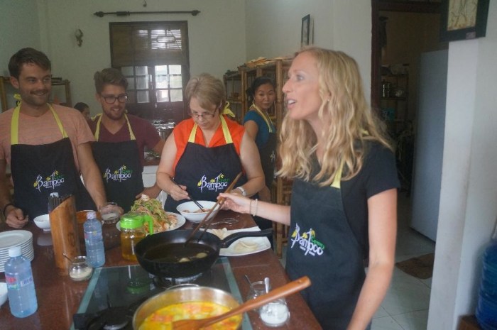 Alison took charge early in the cooking class