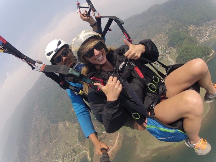 Alison paragliding in Pokhara #gopro