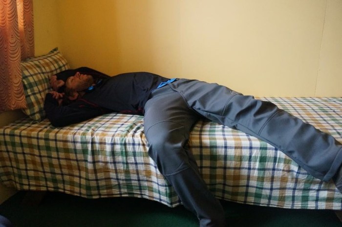 Not an unusual position post-hikes