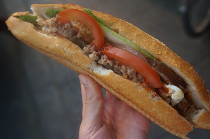 The famous Banh Mi Phuong sandwich - mine was already gone by the time Alison snapped a pic of hers