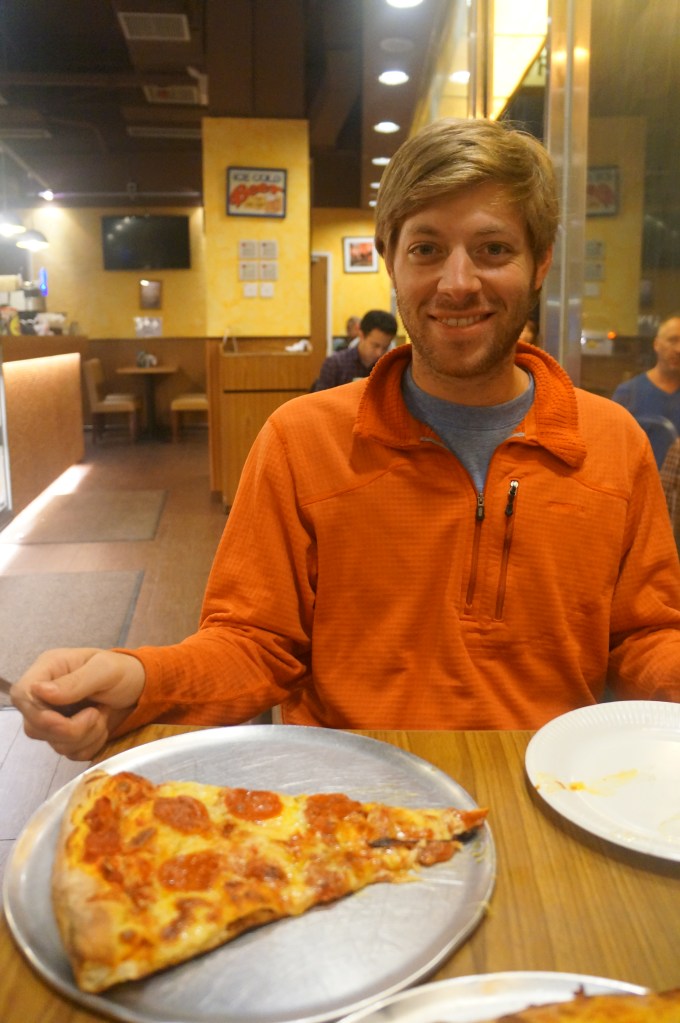 Brian enjoying NY style pizza!