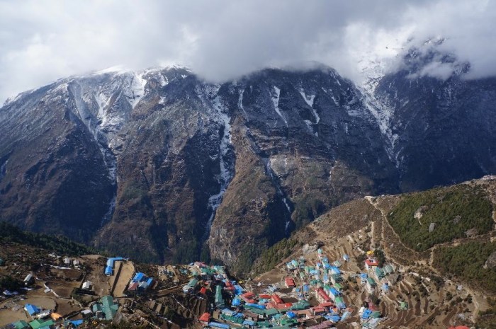 View of Namche Bazaar from above