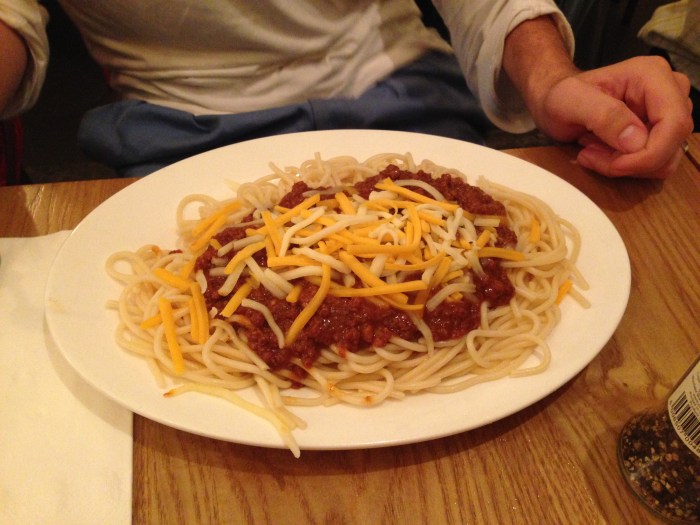 We somehow managed to find Cincinnati Style Chili - we're still in disbelief!