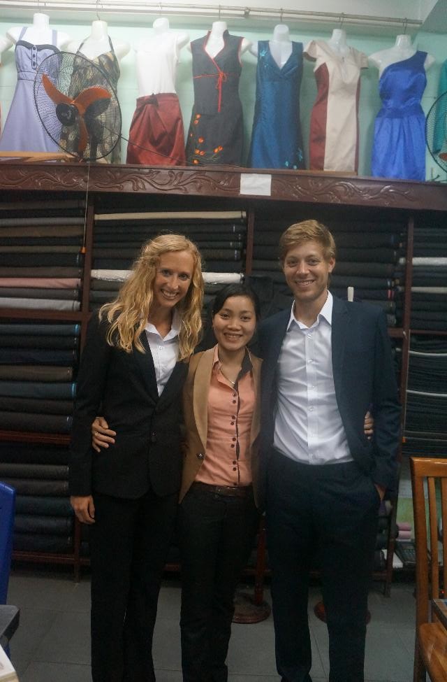 With our finished suits!