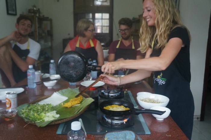 Alison made Vietnamese pancakes with a shrimp and pork mixture (they were sooo good)