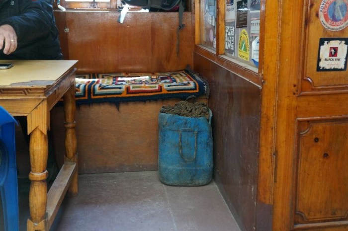 Yak dung, or fuel for the fire.