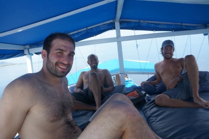 Taking a break in between dives with our awesome scuba diving crew!