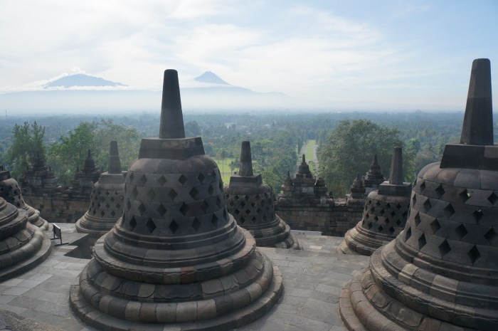 The top platform of the Borobudur signifies attaining Nirvana.