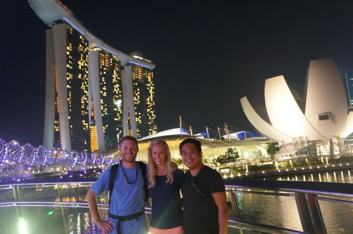 The beautiful Marina Bay Sands hotel and the ArtScience Museum behind us.
