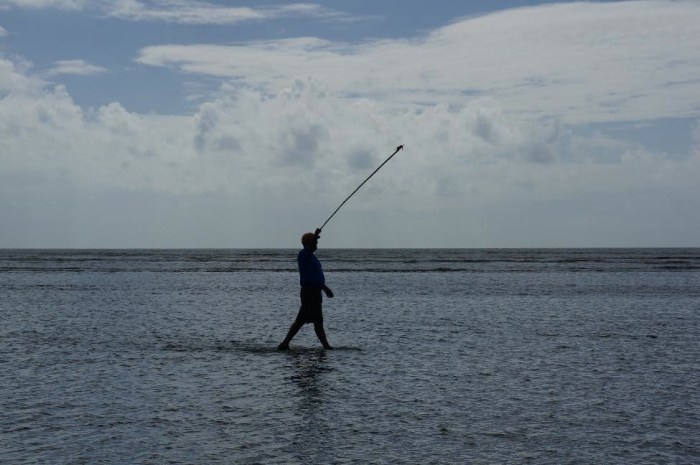 Larry proudly displaying his catch!
