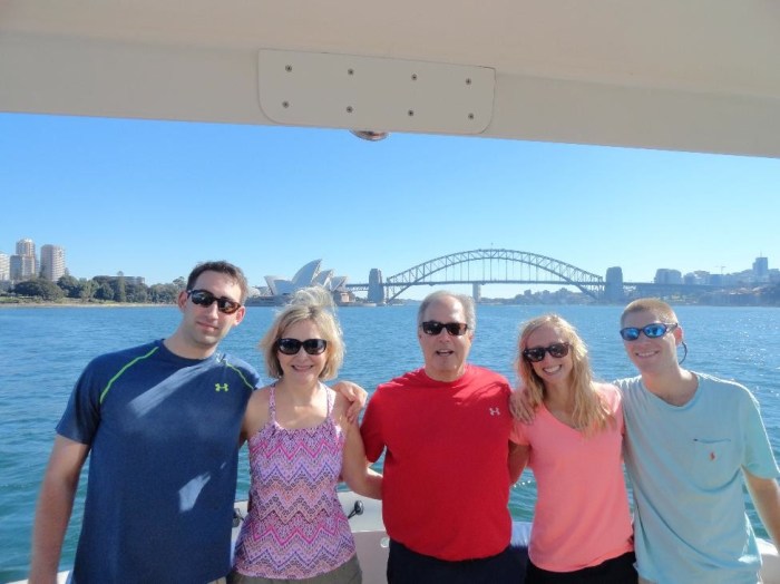 Sailing away in Sydney during the harbor cruise