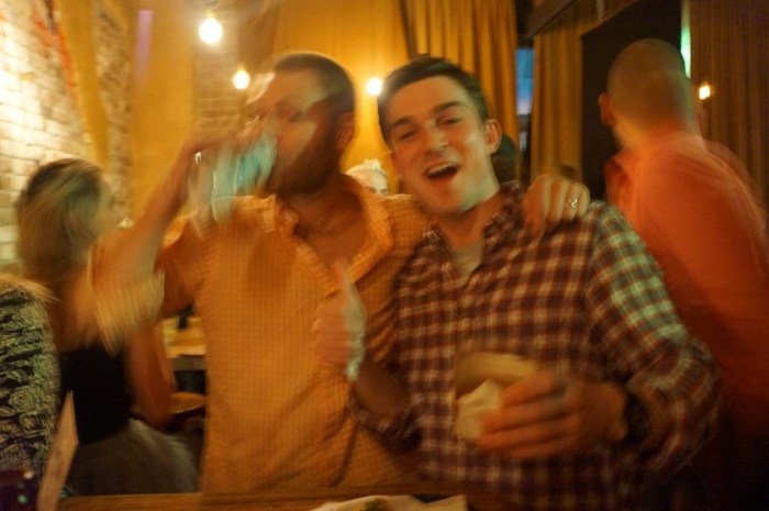 Brian and Burdick at the Soda Factory in Surry Hills.