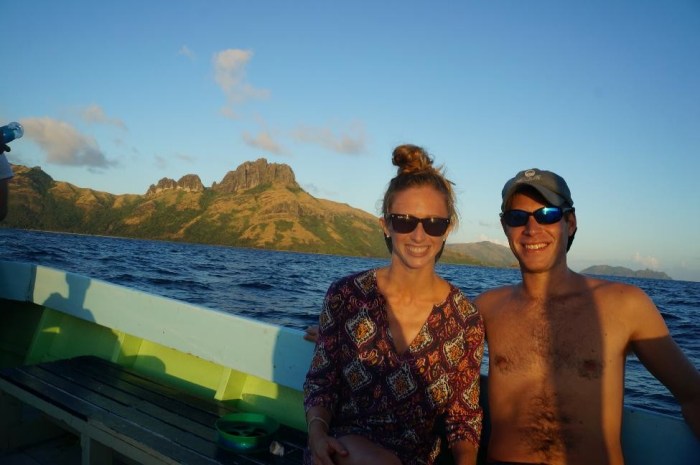 Heading back to the island after a successful afternoon fishing.