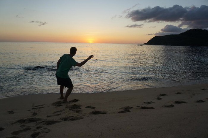 What became a nightly routine for Brian, skipping rocks as the sun was setting!