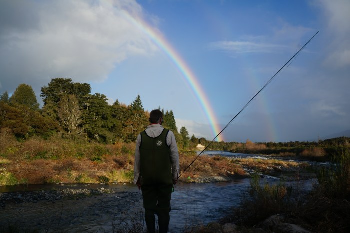 Double rainbows over the famous Tongariro River