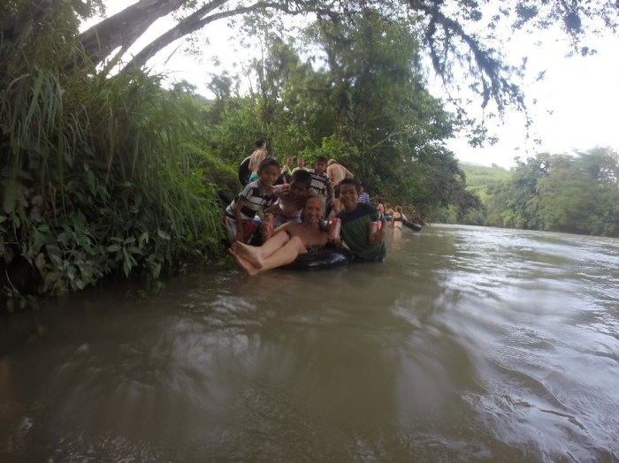 Alison's new best friends, the 10 year old beer distributors