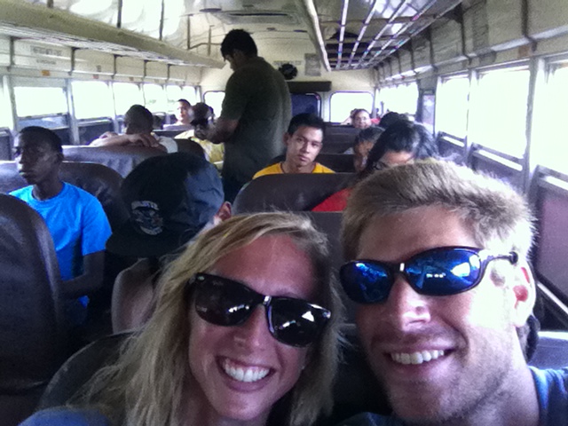 We felt like kids again! A school bus selfie seemed appropriate.
