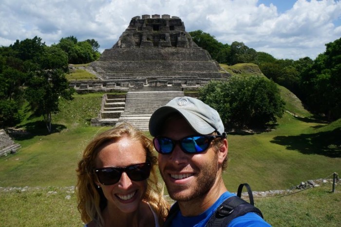 El Castillo (behind us) is the second tallest building in Belize!