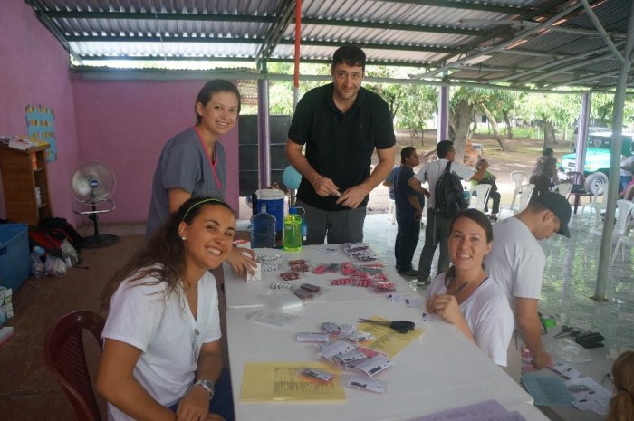 Pharmacy team getting everything organized for the day.