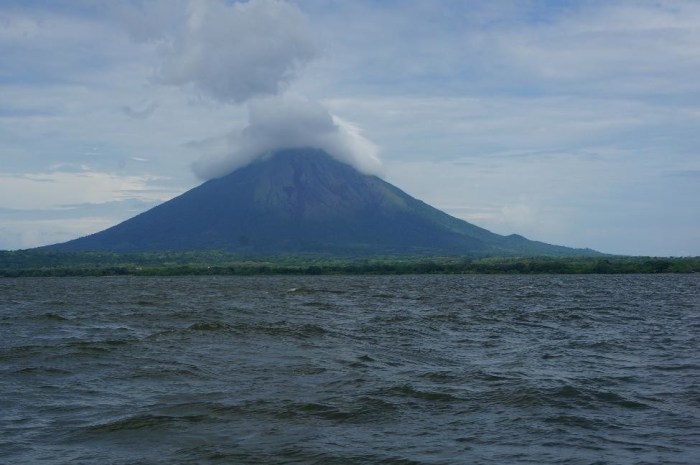 We had a nice view of our upcoming challenge on the boat ride to Ometepe
