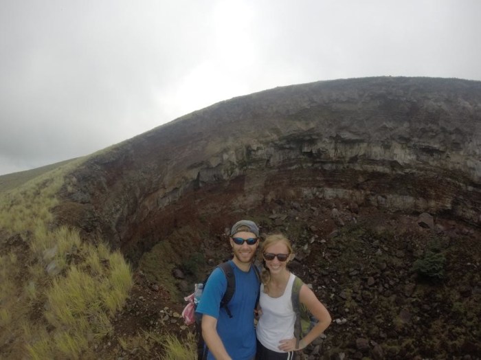 At the crater rim