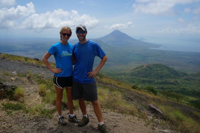 Line of volcanoes looking south from El Hoyo (Momotombo, Momotombito, Malaya...)