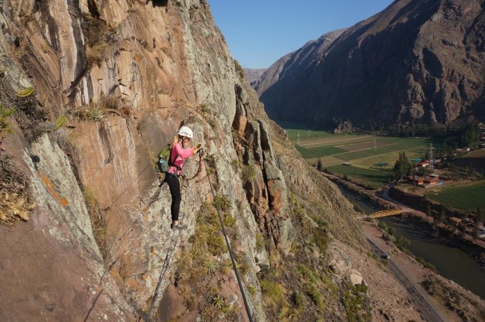 Alison on the footbridge