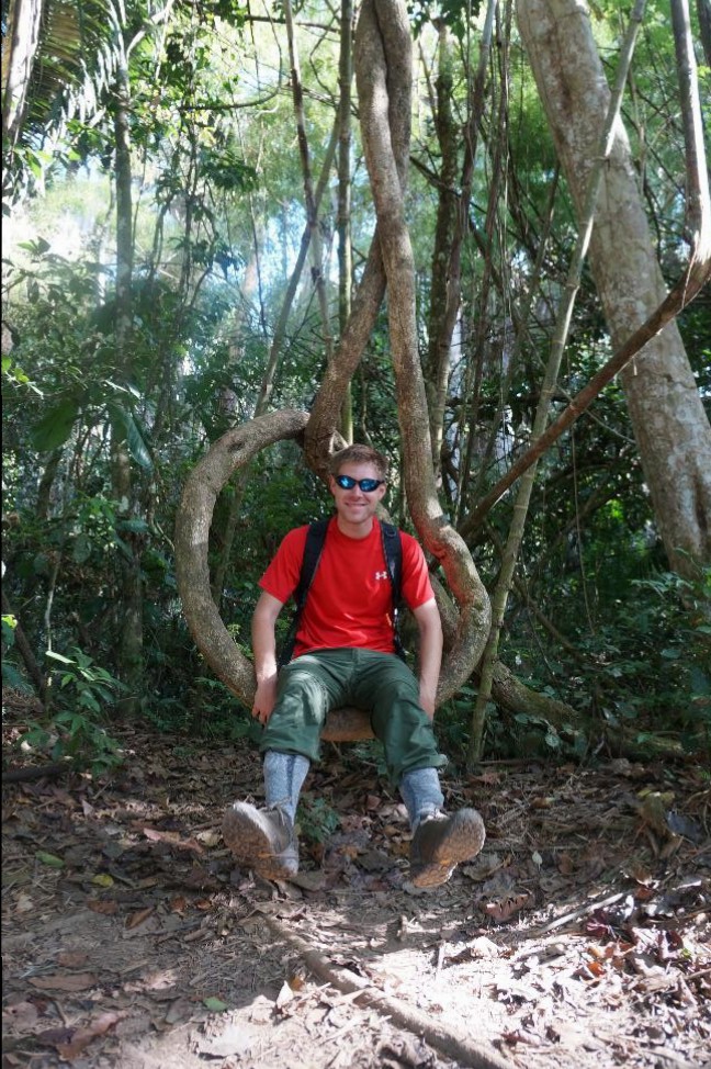 Brian found a nice swing on our hike to the lake.