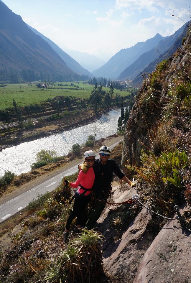 Start of the climb and nice view of the Sacred Valley of the Incas