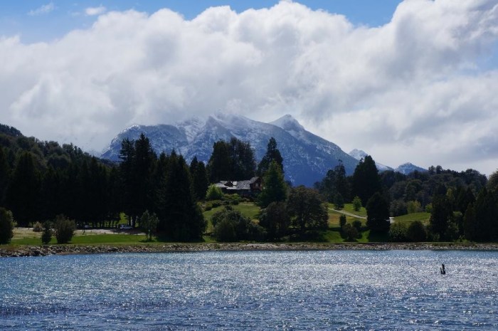 One of the many gorgeous homes lining the lake.